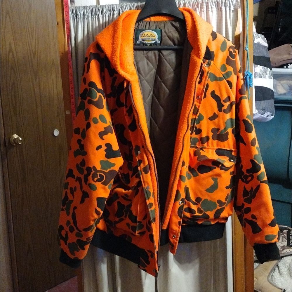 - Cabela's hunter orange quilted hoodie